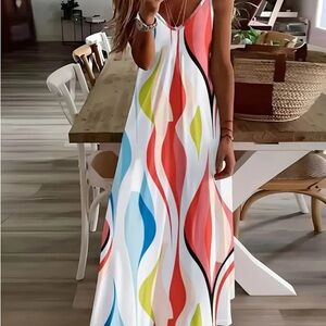 NWOT Colorful Maxi Dress